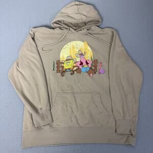 Nickelodeon SpongeBob Patrick Cowboy Hoodie Pullover Tan Mens XL Graphic